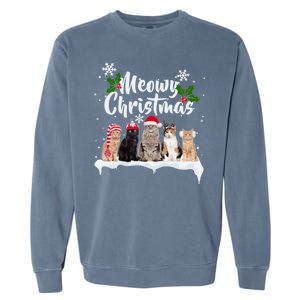 Meowy Christmas Winter Cats Garment-Dyed Sweatshirt