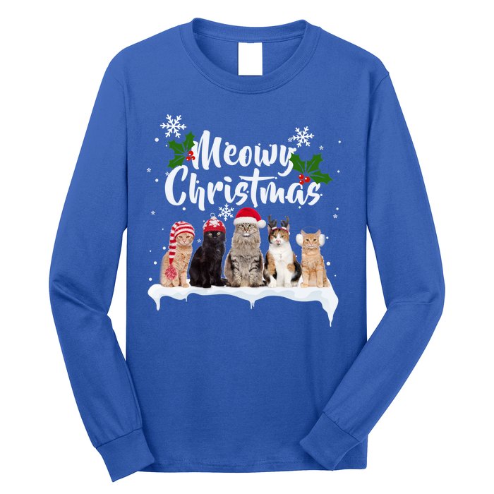 Meowy Christmas Winter Cats Long Sleeve Shirt