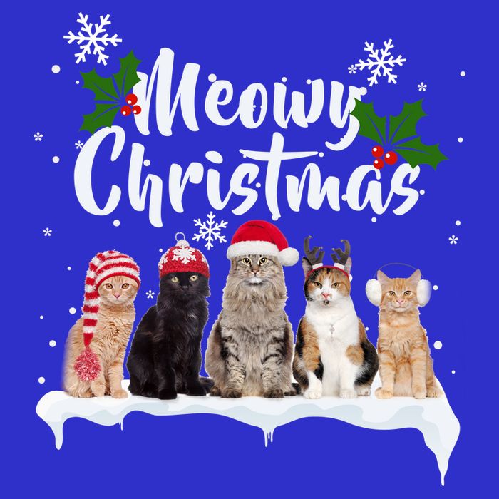 Meowy Christmas Winter Cats Apron