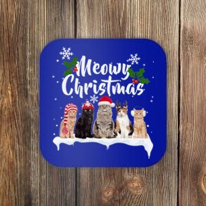 Meowy Christmas Winter Cats Coaster