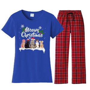 Meowy Christmas Winter Cats Women's Flannel Pajama Set