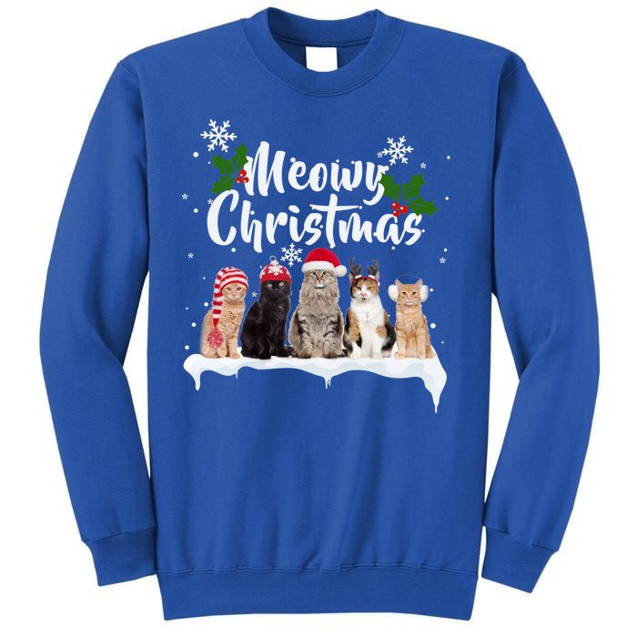 Meowy Christmas Winter Cats Tall Sweatshirt