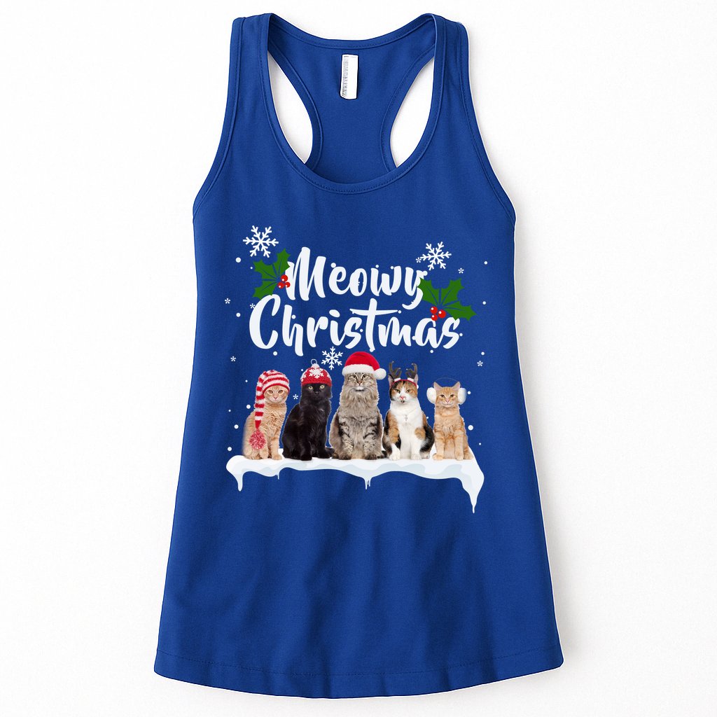 Meowy Christmas Winter Cats Womens Tank Top