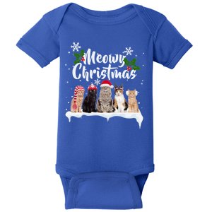 Meowy Christmas Winter Cats Baby Bodysuit