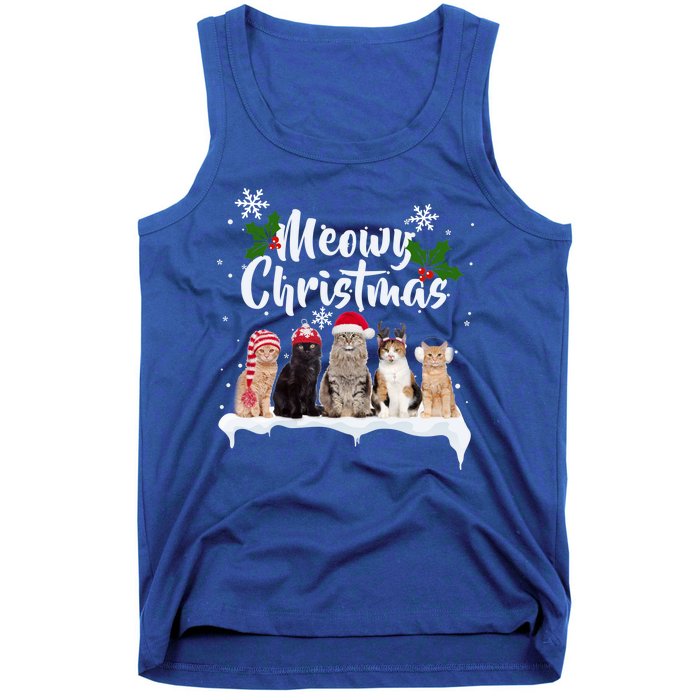 Meowy Christmas Winter Cats Tank Top