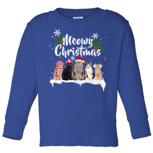 Meowy Christmas Winter Cats Toddler Long Sleeve Shirt