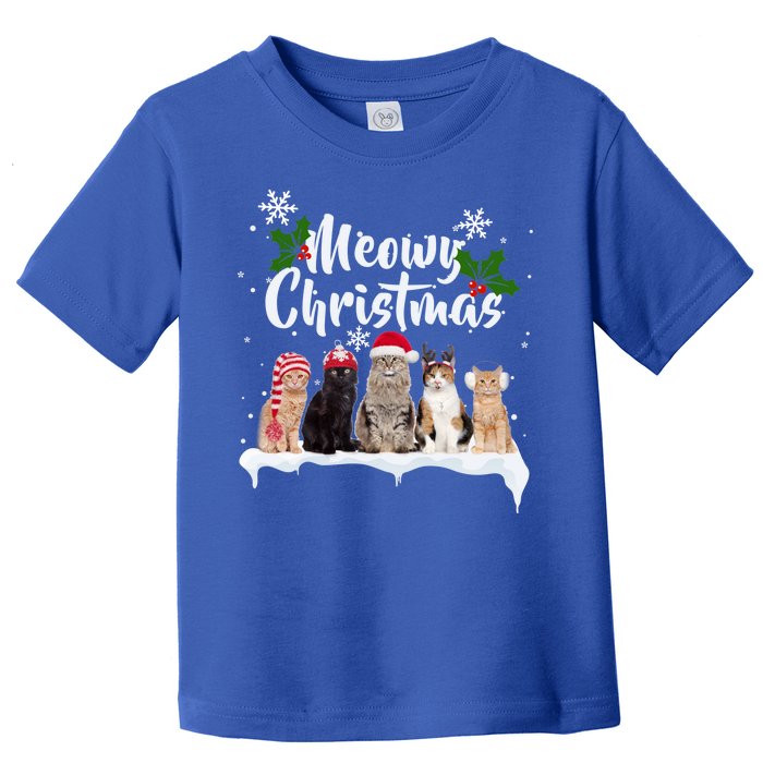 Meowy Christmas Winter Cats Toddler T-Shirt