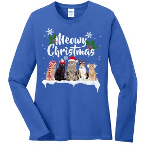 Meowy Christmas Winter Cats Ladies Long Sleeve Shirt