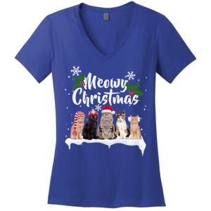 Meowy Christmas Winter Cats Women's V-Neck T-Shirt