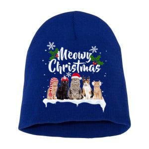 Meowy Christmas Winter Cats Short Acrylic Beanie