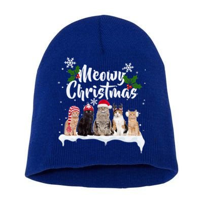 Meowy Christmas Winter Cats Short Acrylic Beanie