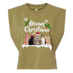 Meowy Christmas Winter Cats Garment-Dyed Women's Muscle Tee