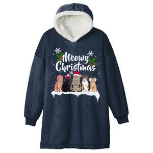 Meowy Christmas Winter Cats Hooded Wearable Blanket