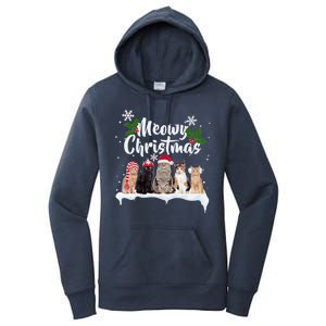 Meowy Christmas Winter Cats Women's Pullover Hoodie