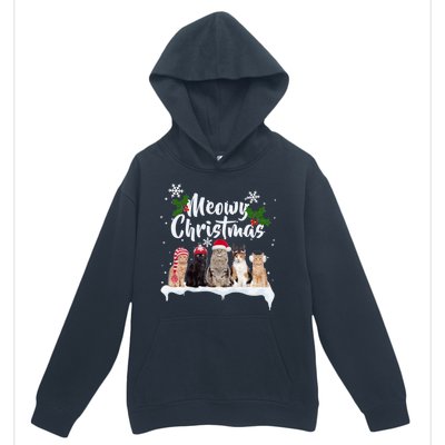 Meowy Christmas Winter Cats Urban Pullover Hoodie