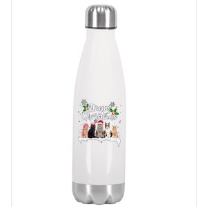 Meowy Christmas Winter Cats Stainless Steel Insulated Water Bottle