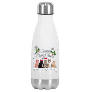 Meowy Christmas Winter Cats Stainless Steel Insulated Water Bottle