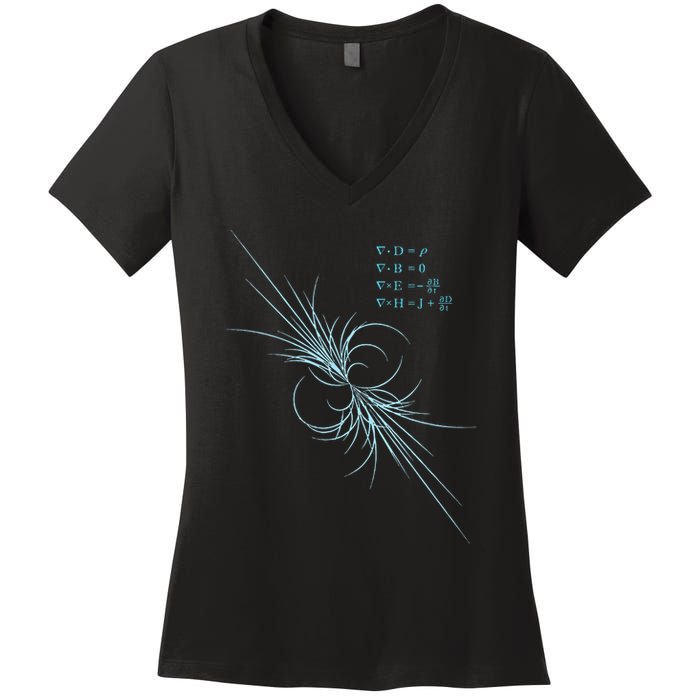 Maxwell Equation Physics Study Science Lover Physicist Women's V-Neck T-Shirt