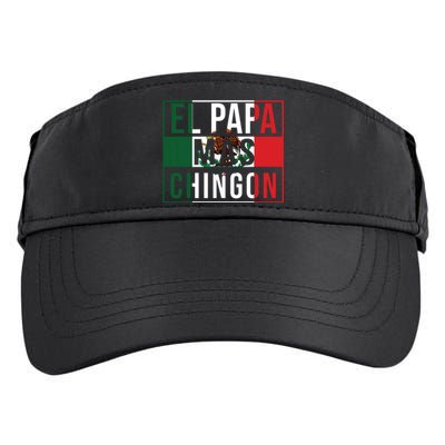 Men El Papa Mas Chingon Funny Best Mexican Dad Gift Adult Drive Performance Visor