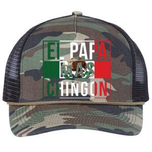 Men El Papa Mas Chingon Funny Best Mexican Dad Gift Retro Rope Trucker Hat Cap