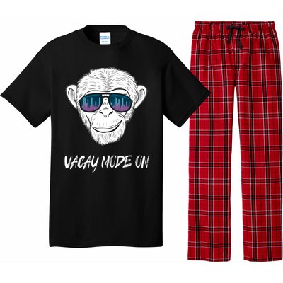 Monkey Equalizer Party Rave Techno Vacation Vacay Mode On Gift Pajama Set