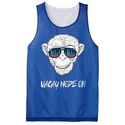 Monkey Equalizer Party Rave Techno Vacation Vacay Mode On Gift Mesh Reversible Basketball Jersey Tank