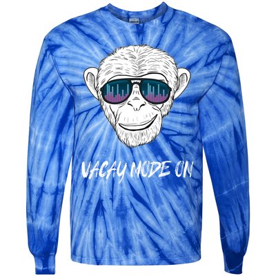 Monkey Equalizer Party Rave Techno Vacation Vacay Mode On Gift Tie-Dye Long Sleeve Shirt