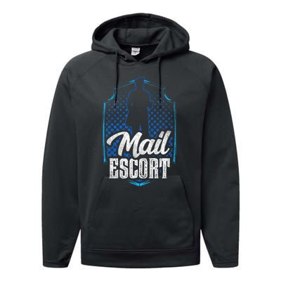 Mail Escort Postal Worker Mailman Courier Postman Performance Fleece Hoodie