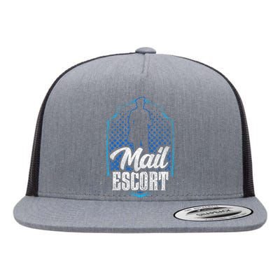 Mail Escort Postal Worker Mailman Courier Postman Flat Bill Trucker Hat