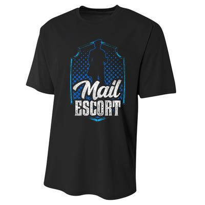 Mail Escort Postal Worker Mailman Courier Postman Performance Sprint T-Shirt