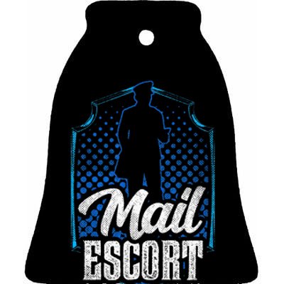 Mail Escort Postal Worker Mailman Courier Postman Ceramic Bell Ornament