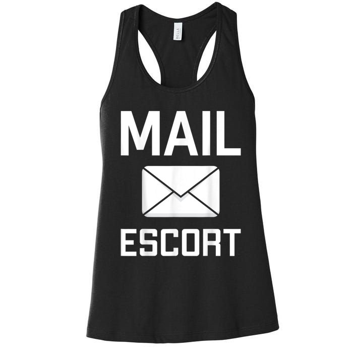 Mail Escort Postal Worker Mailman Mail Lady Novelty Women's Racerback Tank