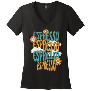 Me Espresso Retro Carpenter Women's V-Neck T-Shirt