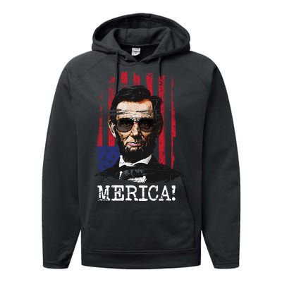 Merica Abe Lincoln Performance Fleece Hoodie