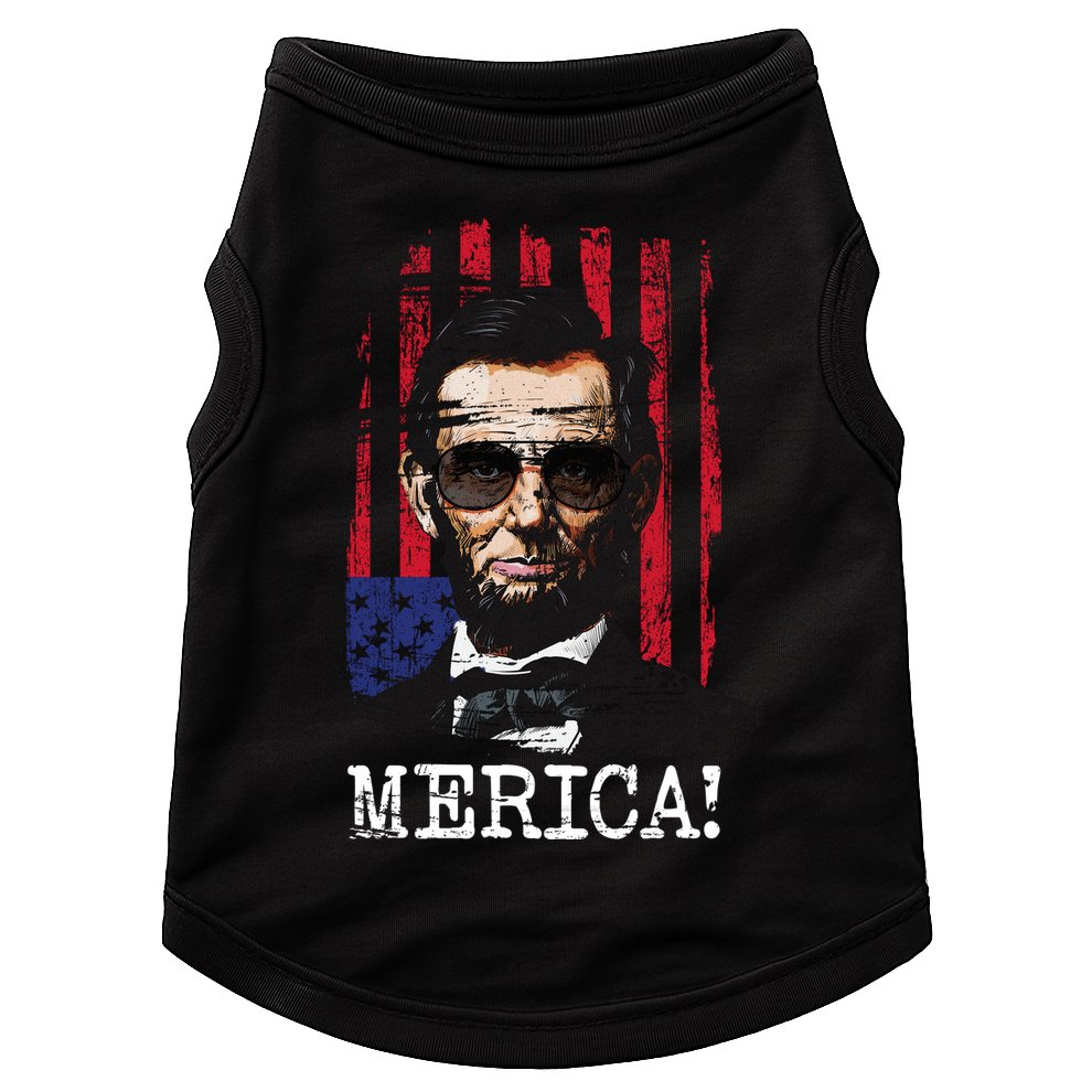 Merica Abe Lincoln Doggie Tank