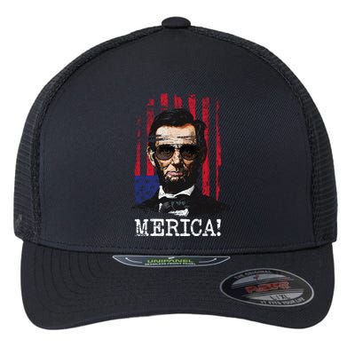 Merica Abe Lincoln Flexfit Unipanel Trucker Cap