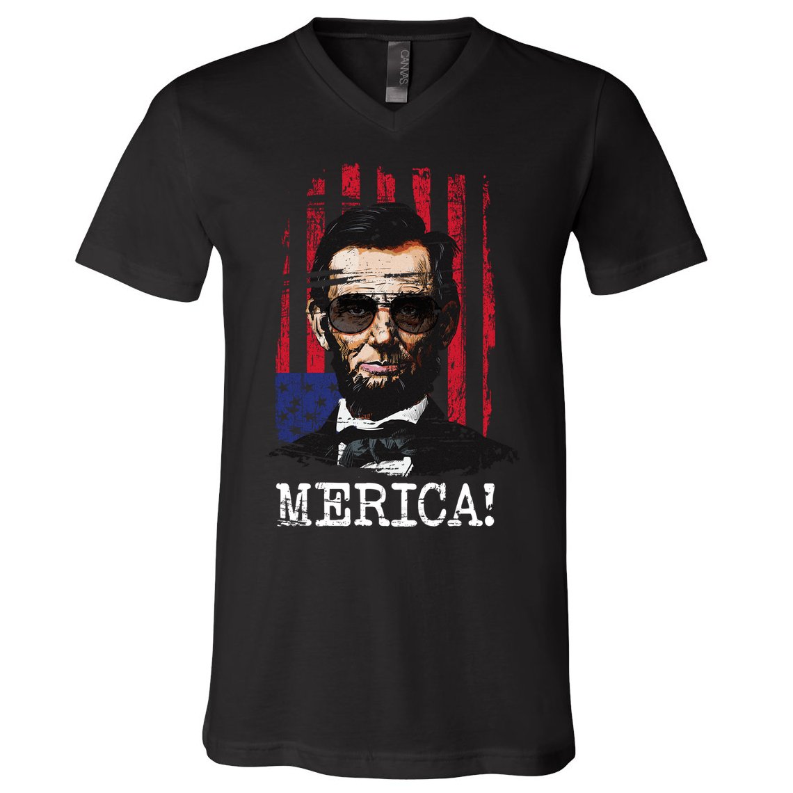 Merica Abe Lincoln V-Neck T-Shirt