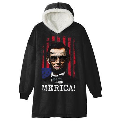 Merica Abe Lincoln Hooded Wearable Blanket