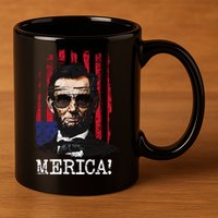 Merica Abe Lincoln 11oz C Handle Ceramic Mug