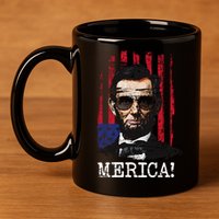Merica Abe Lincoln 11oz C Handle Ceramic Mug