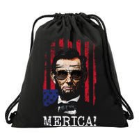 Merica Abe Lincoln Drawstring Bag