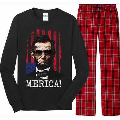 Merica Abe Lincoln Long Sleeve Pajama Set