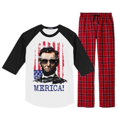 Merica Abe Lincoln Raglan Sleeve Pajama Set