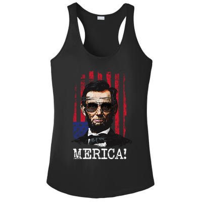 Merica Abe Lincoln Ladies PosiCharge Competitor Racerback Tank