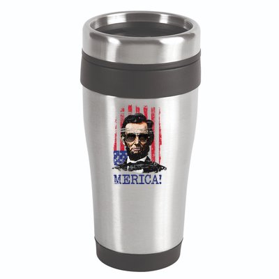 Merica Abe Lincoln 16oz Travel Tumbler