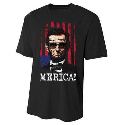 Merica Abe Lincoln Performance Sprint T-Shirt