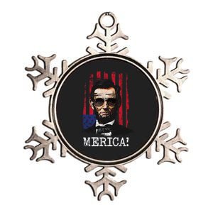 Merica Abe Lincoln Metallic Star Ornament