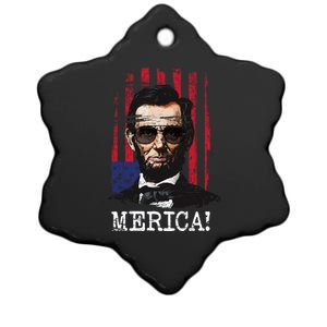 Merica Abe Lincoln Ceramic Star Ornament