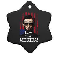 Merica Abe Lincoln Ceramic Star Ornament