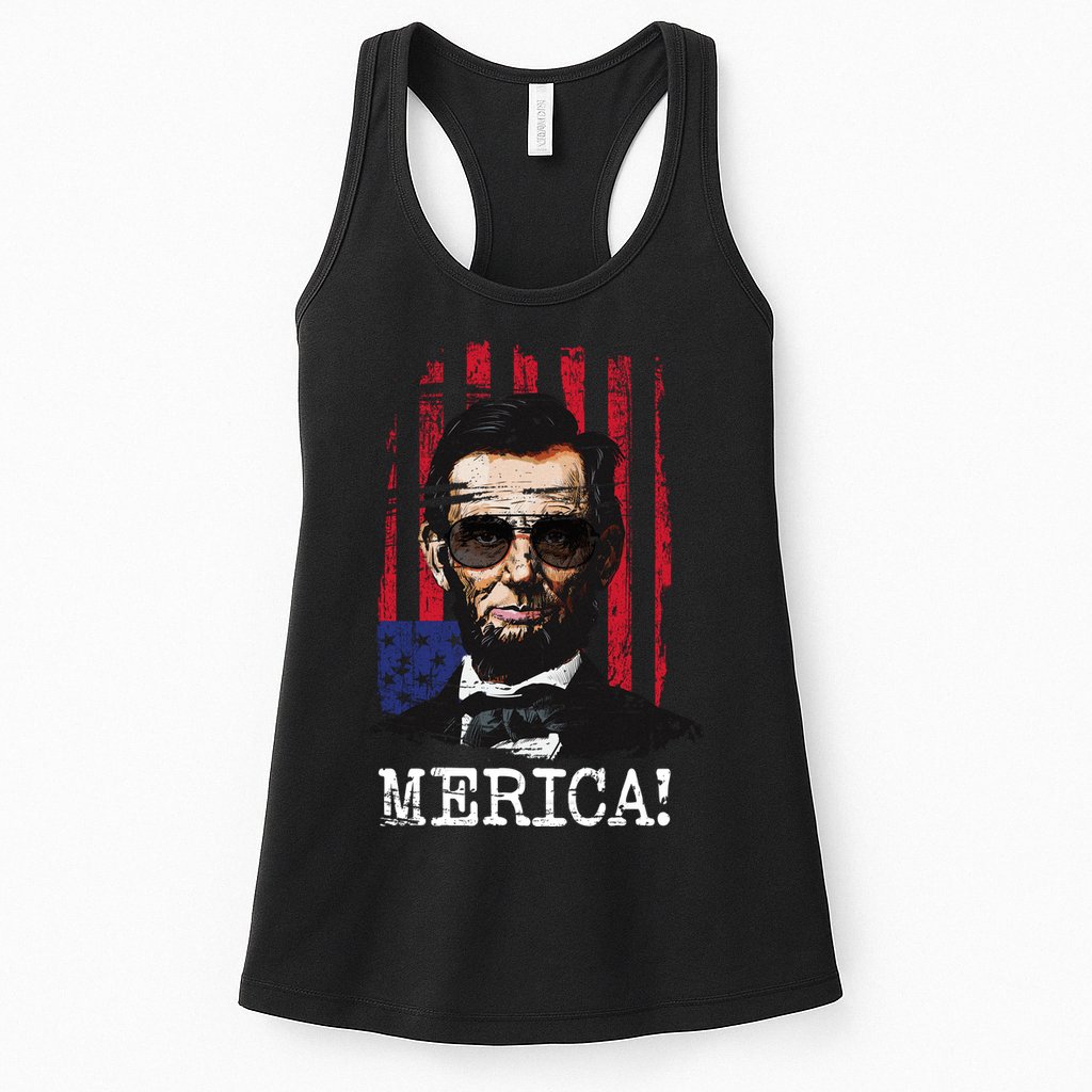 Merica Abe Lincoln Womens Tank Top